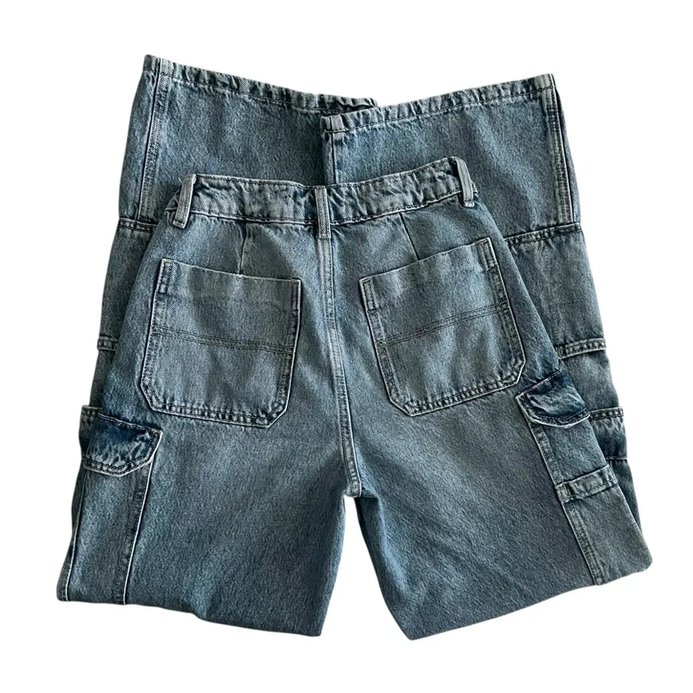 Garage Cargo Wide Leg Straight Baggy High Rise Jeans Size 25 - Picture 4 of 8